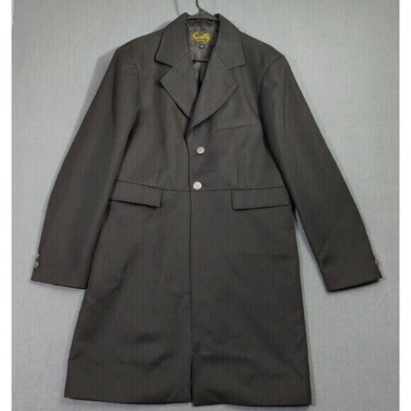 Scully Coat Men's 40 Black Frock Coat Western Notched Label Silver Tone Buttons - Picture 1 of 16